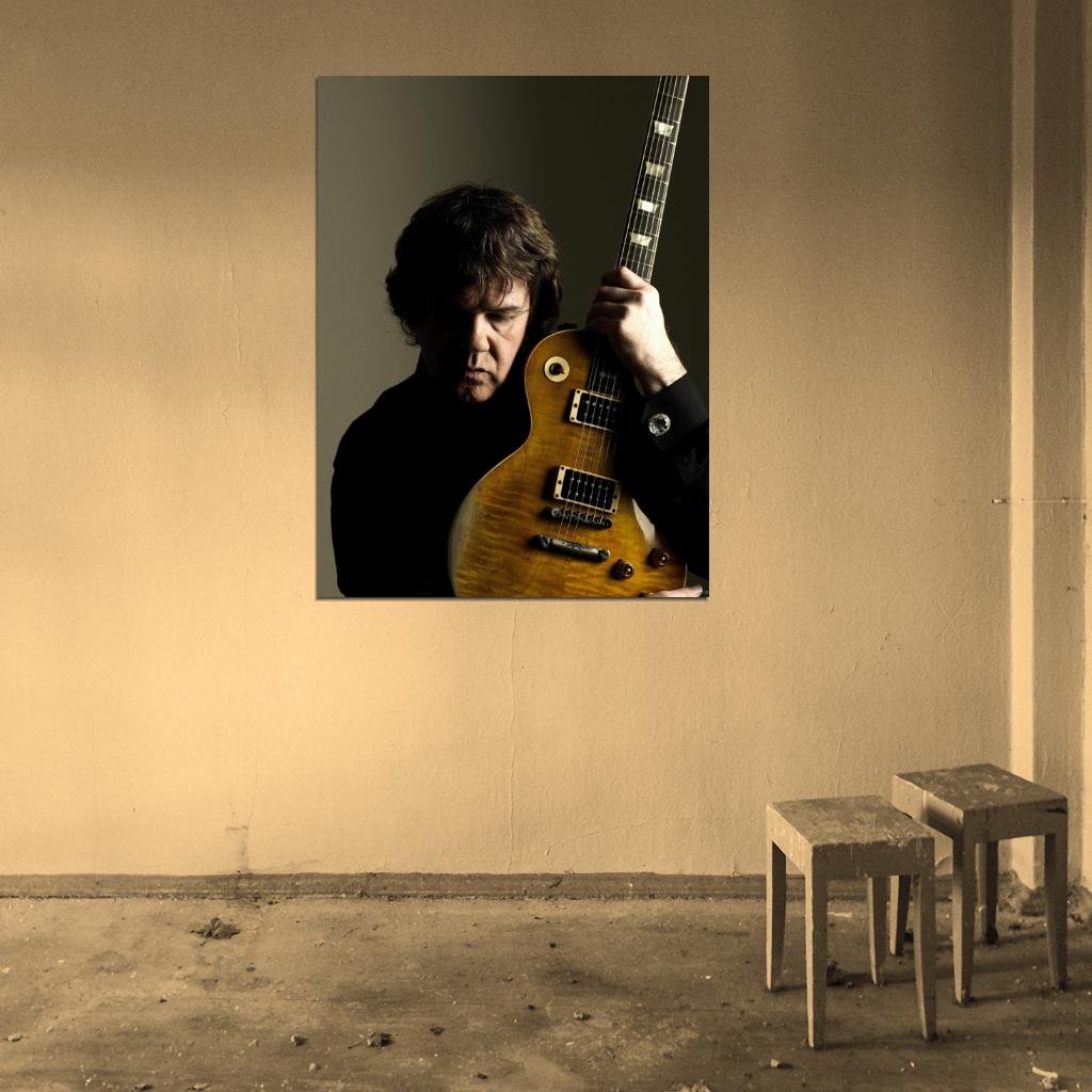 Gary Moore Portrait Guitar Hard Rock Singer Wall Art Print Poster