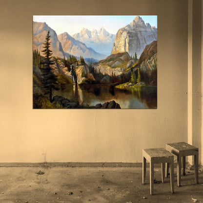 Lake Cottonwood Canyon Utah 1887 Retro Vintage Wall Art Print Poster