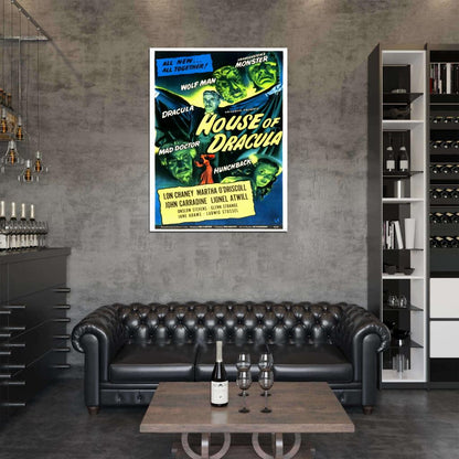 House Of Dracula 1945 Retro Movie Vintage Wall Art Print Poster