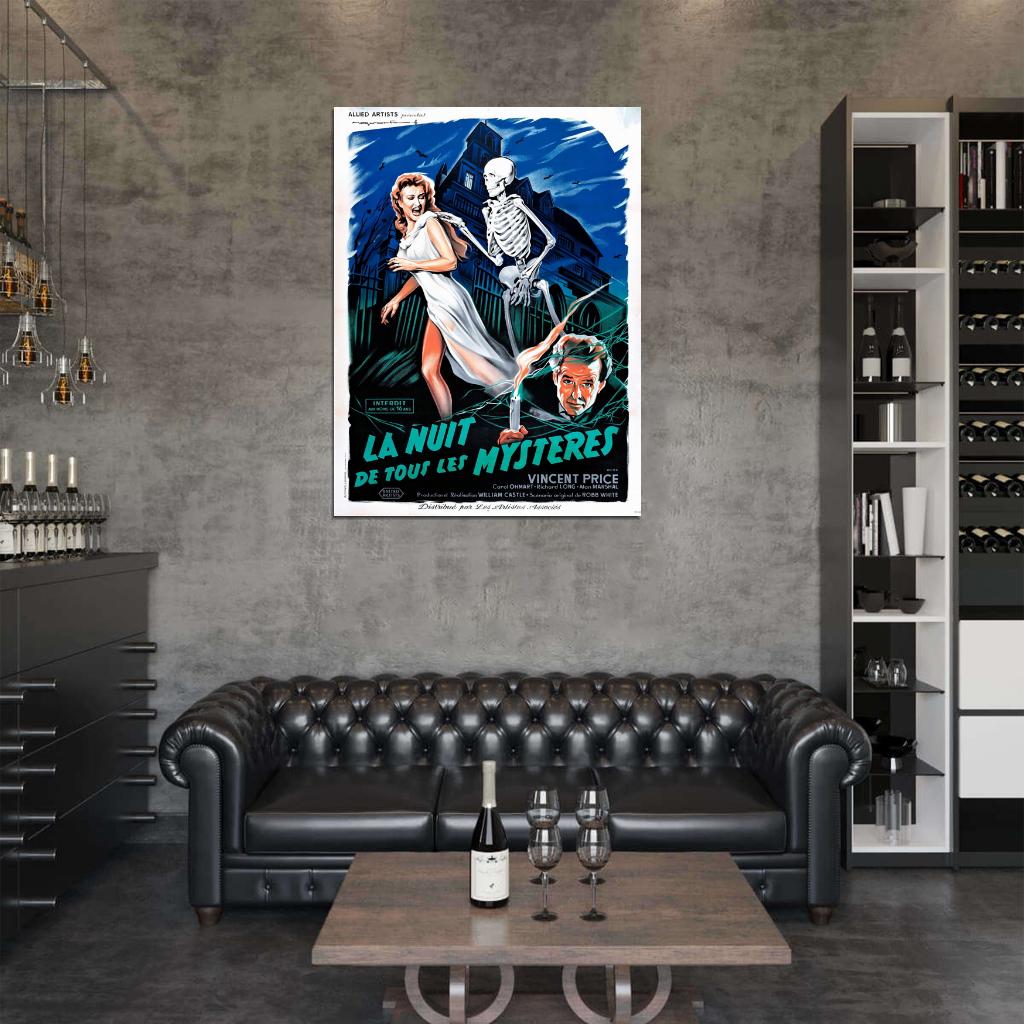 House On Haunted Hill 1959 Retro Movie Vintage Wall Art Print Poster