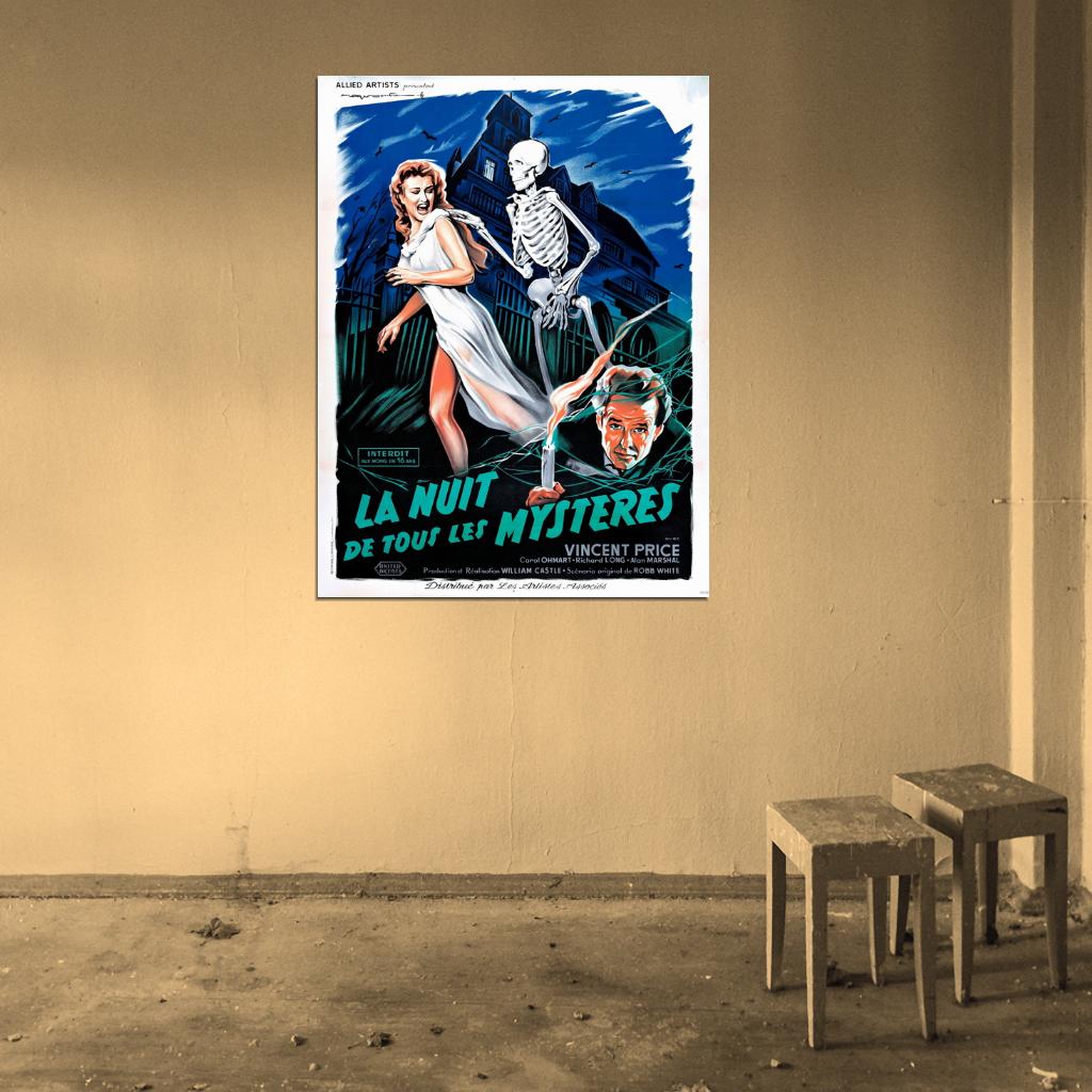 House On Haunted Hill 1959 Retro Movie Vintage Wall Art Print Poster