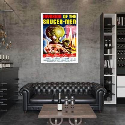 Invasion Of The Saucer Men Retro Movie Vintage Wall Art Print Poster
