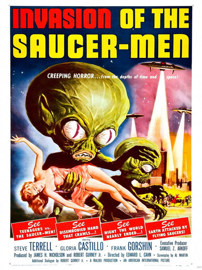 Invasion Of The Saucer Men Retro Movie Vintage Wall Art Print Poster