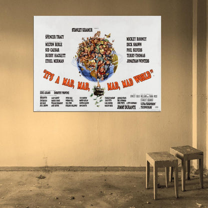 It's a Mad Mad Mad Mad World 1963 Movie Retro Wall Art Print Poster