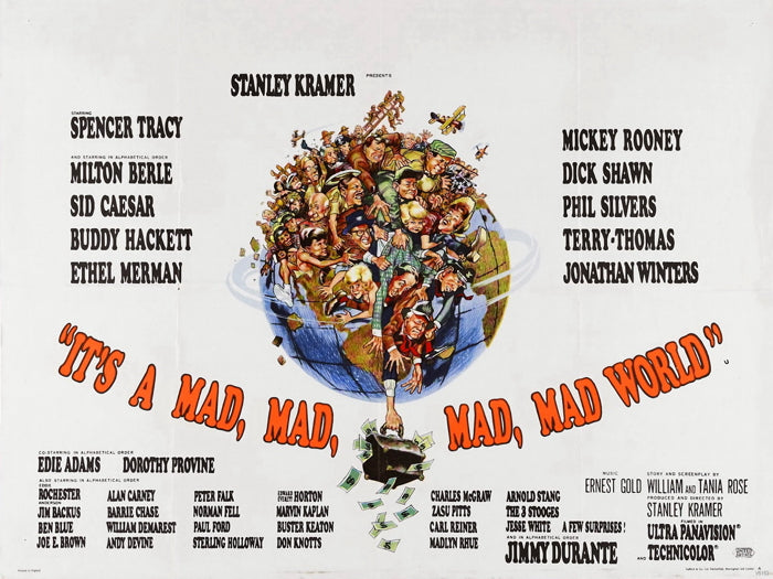 It's a Mad Mad Mad Mad World 1963 Movie Retro Wall Art Print Poster