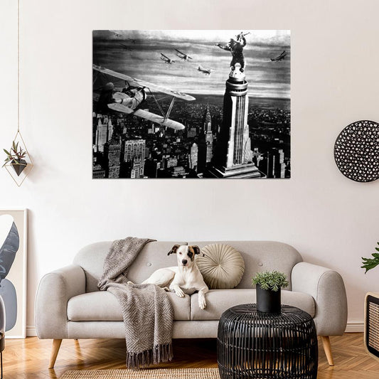 King Kong 1933 Classic Retro Movie Vintage BW Wall Art Print Poster