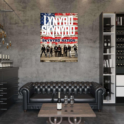 Lynyrd Skynyrd American Flag Rock Music Band Wall Art Print Poster