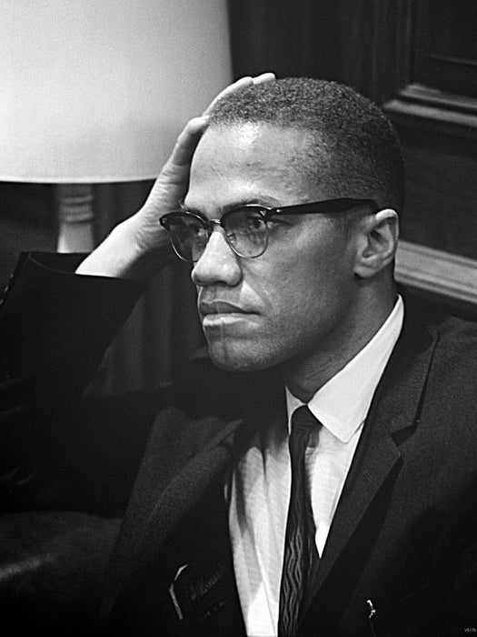 Malcolm X Portrait BW Wall Art Print Poster