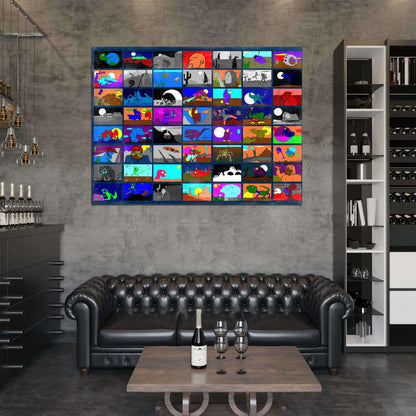 Awesome Unique Pop Art Collage Cool Vintage Wall Art Print Poster