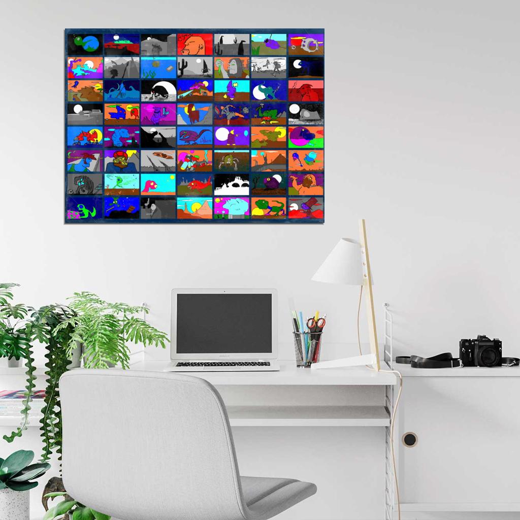 Awesome Unique Pop Art Collage Cool Vintage Wall Art Print Poster