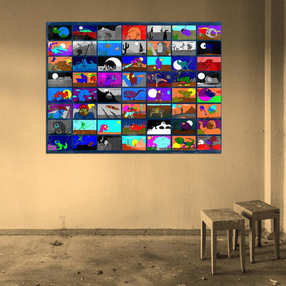Awesome Unique Pop Art Collage Cool Vintage Wall Art Print Poster