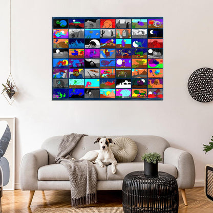 Awesome Unique Pop Art Collage Cool Vintage Wall Art Print Poster