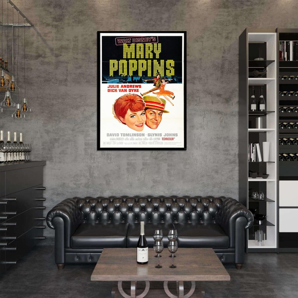 Mary Poppins 1964 Retro Classic Movie Vintage Wall Art Print Poster