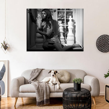 Mila Kunis Actress BW Wall Art Print Poster