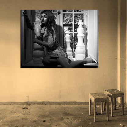 Mila Kunis Actress BW Wall Art Print Poster