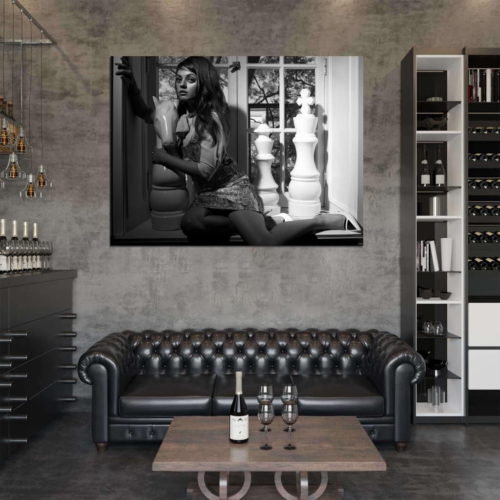 Mila Kunis Actress BW Wall Art Print Poster
