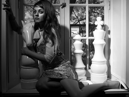 Mila Kunis Actress BW Wall Art Print Poster