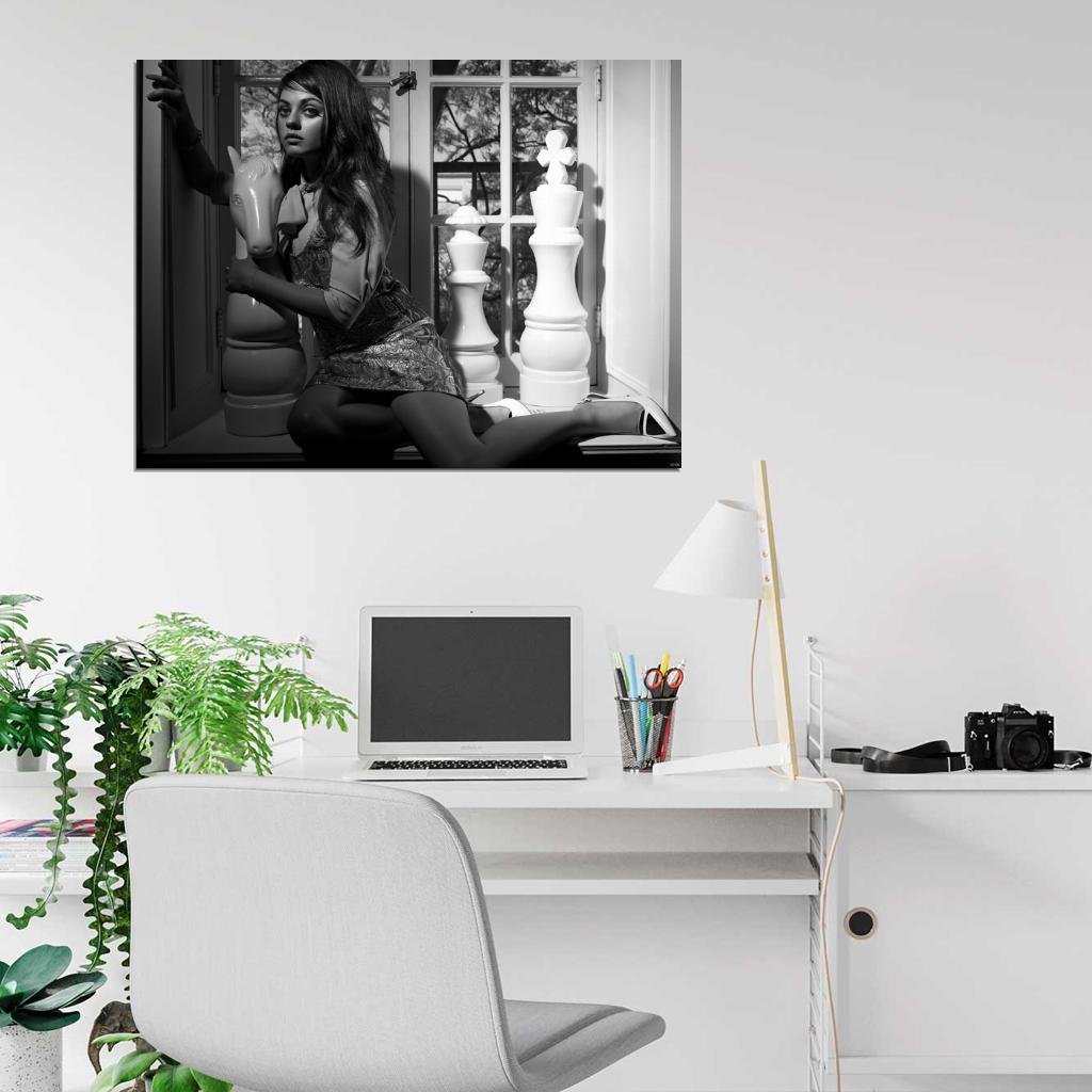 Mila Kunis Actress BW Wall Art Print Poster