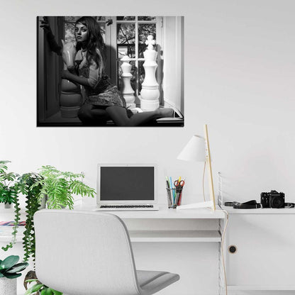 Mila Kunis Actress BW Wall Art Print Poster