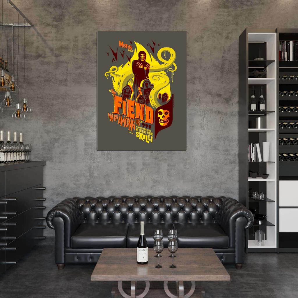 Misfits Skull Horror Punk Band Music Art Wall Art Print Poster