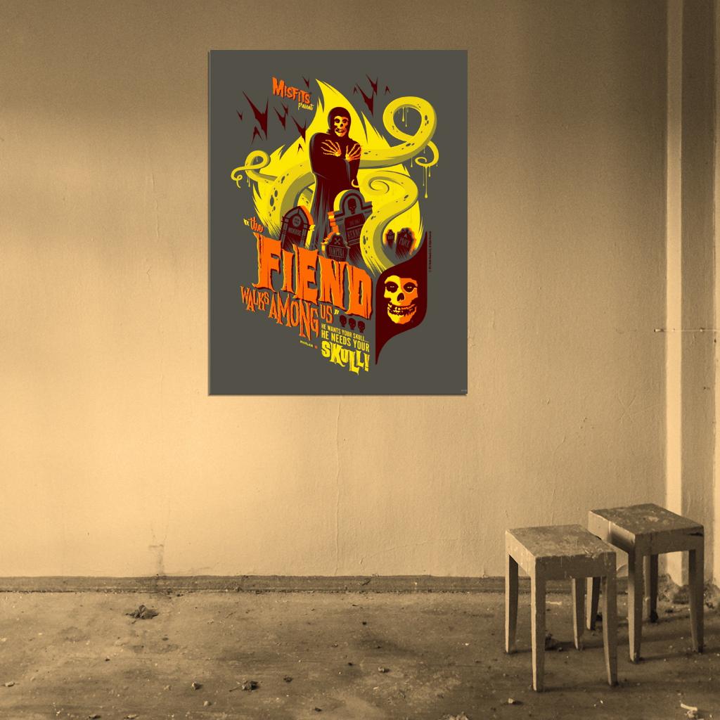 Misfits Skull Horror Punk Band Music Art Wall Art Print Poster