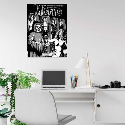 Misfits Horror Punk Rock Music Band Art BW Wall Art Print Poster