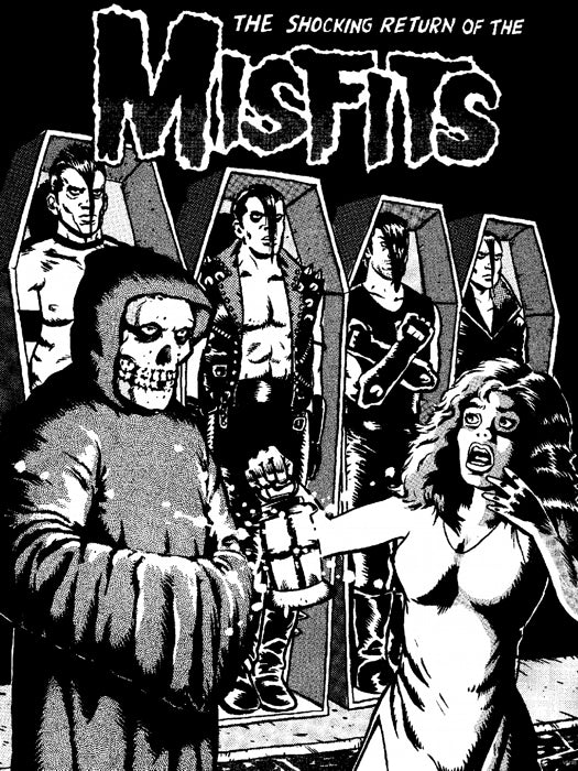 Misfits Horror Punk Rock Music Band Art BW Wall Art Print Poster