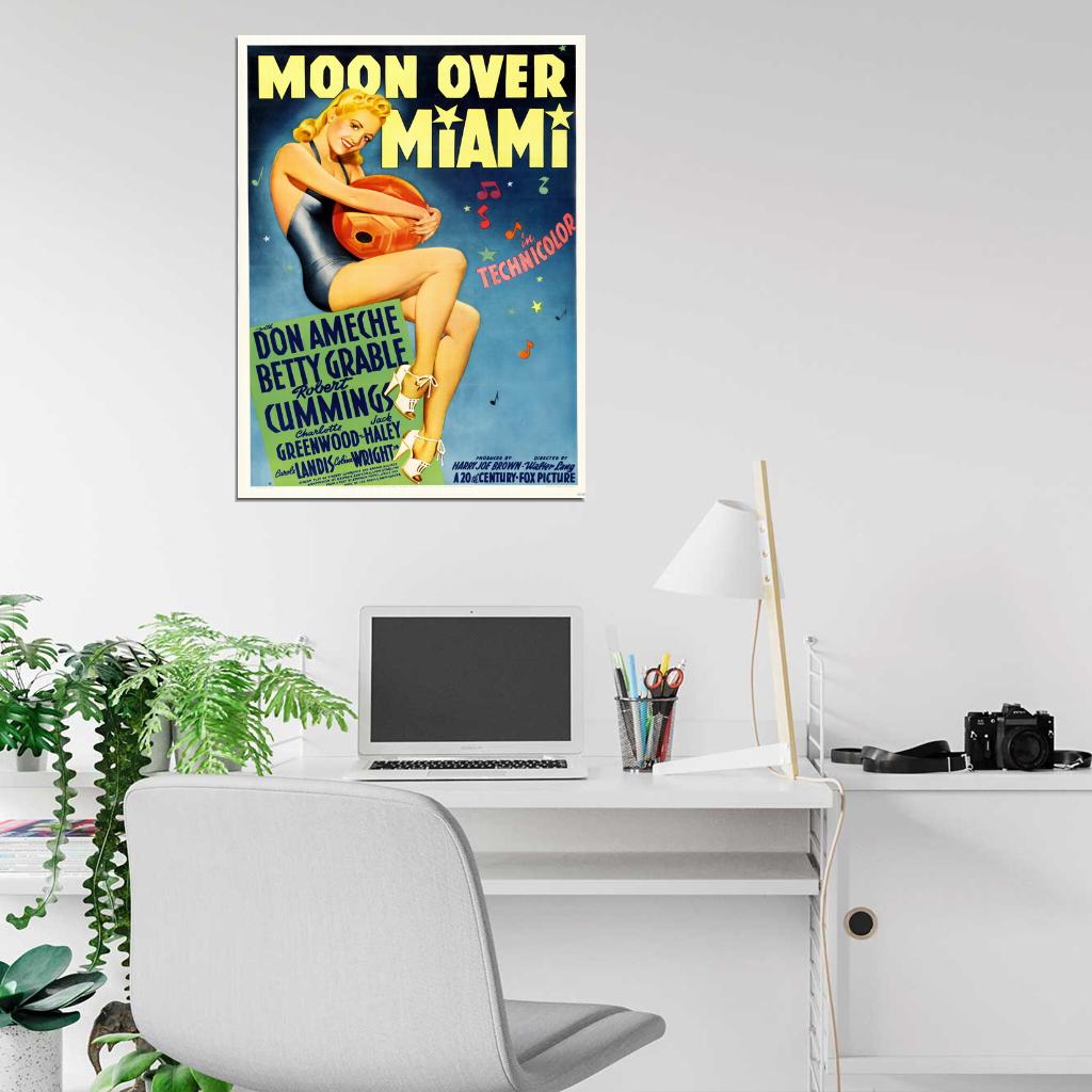 Moon Over Miami 1941 Retro Movie Vintage Wall Art Print Poster