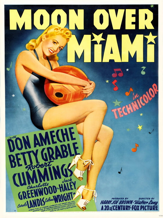 Moon Over Miami 1941 Retro Movie Vintage Wall Art Print Poster