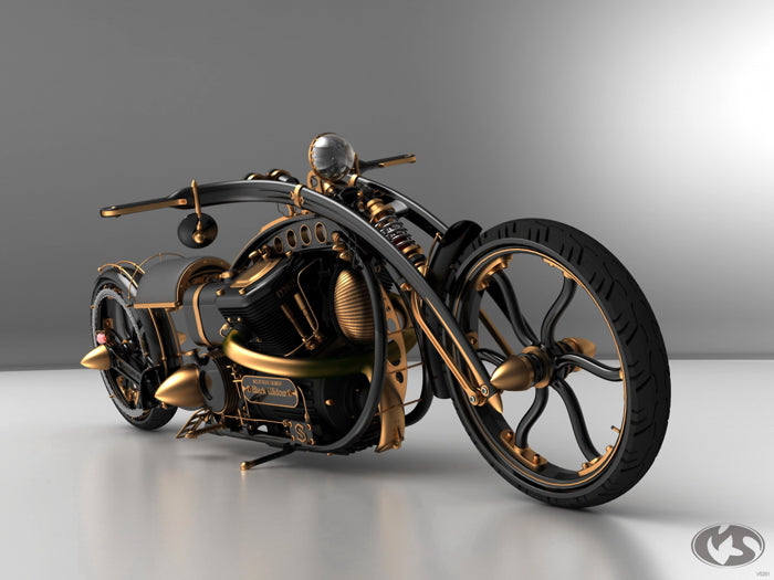 Motorcycle Chopper Wall Art Print Poster