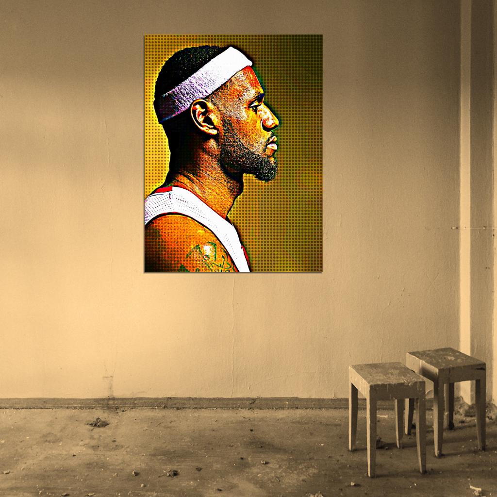 Lebron James Cleveland Cool Painting Pop Art Wall Art Print Poster