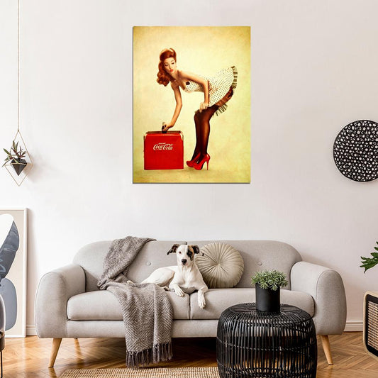 Sexy Girl Pin Up Retro Style Wall Art Print Poster