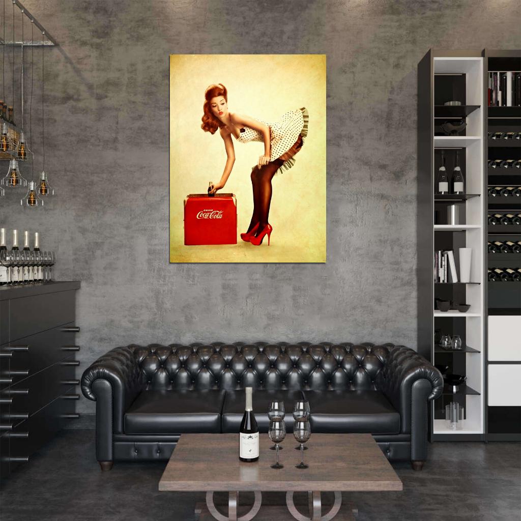 Sexy Girl Pin Up Retro Style Wall Art Print Poster