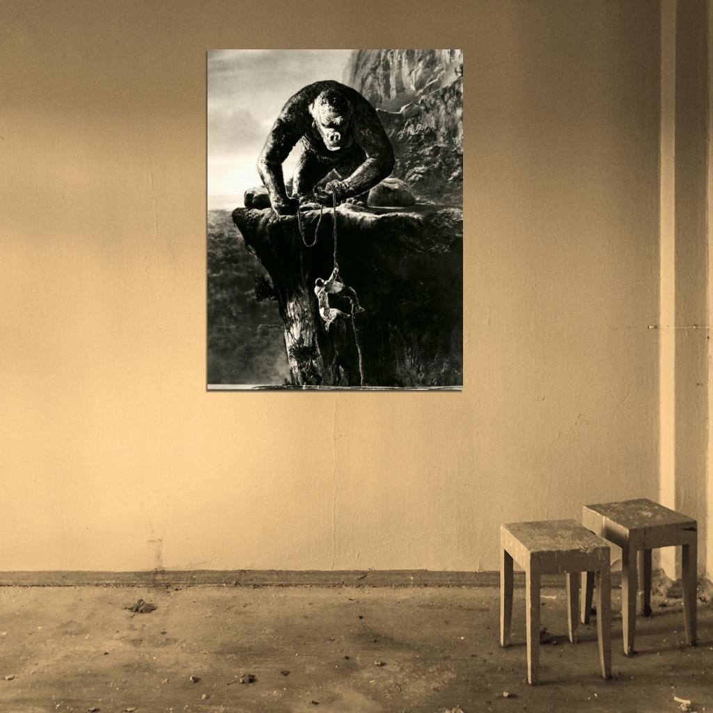 King Kong Retro Classic Movie Vintage BW Wall Art Print Poster