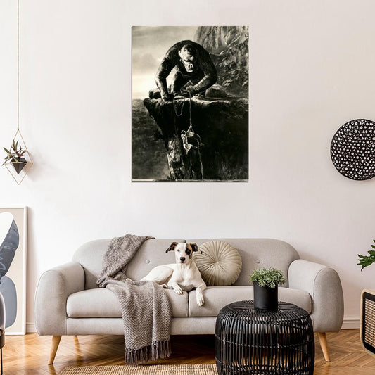 King Kong Retro Classic Movie Vintage BW Wall Art Print Poster