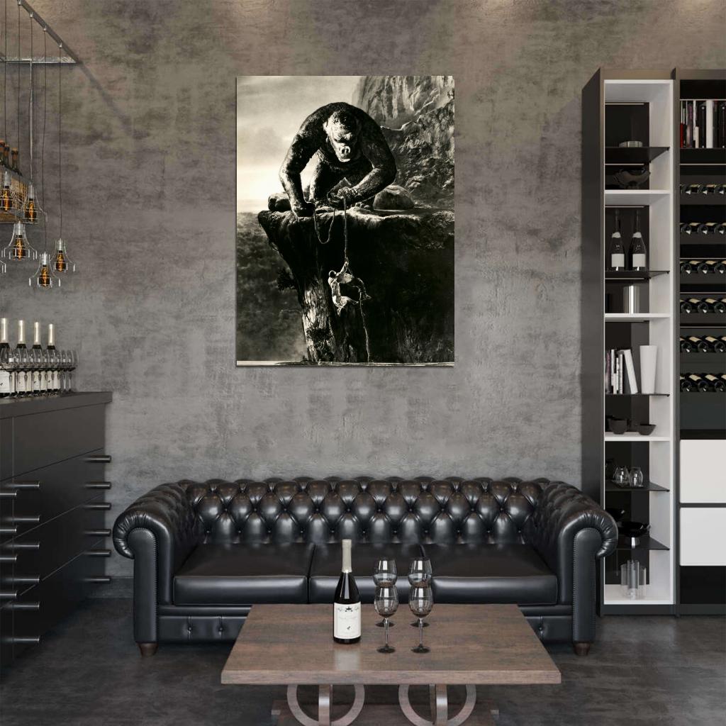 King Kong Retro Classic Movie Vintage BW Wall Art Print Poster