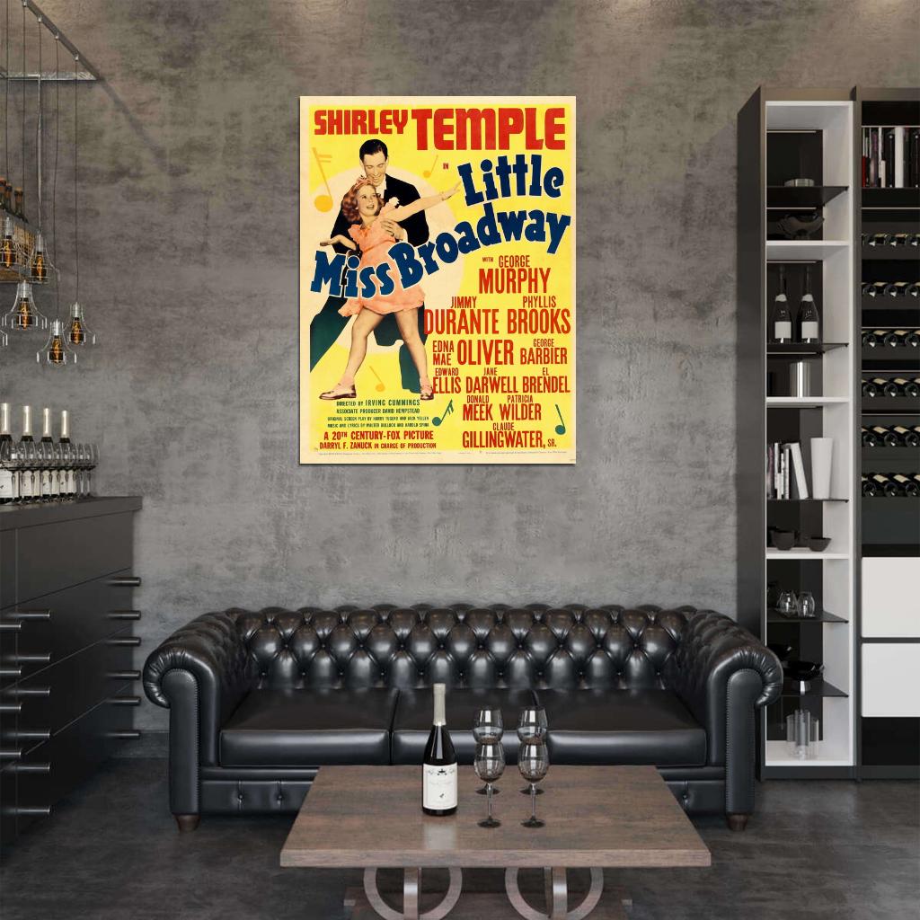 Little Miss Broadway 1938 Retro Movie Vintage Wall Art Print Poster