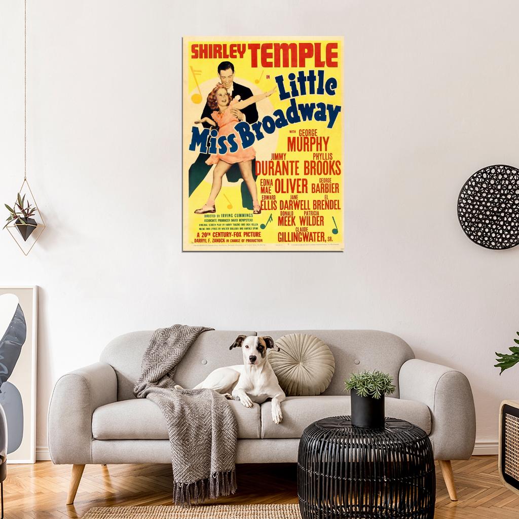 Little Miss Broadway 1938 Retro Movie Vintage Wall Art Print Poster