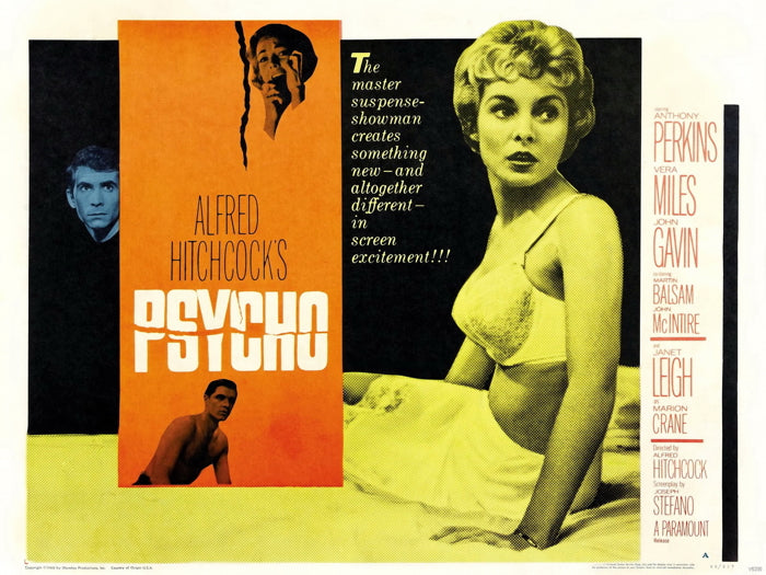 Psycho Retro Classic Movie Vintage Wall Art Print Poster