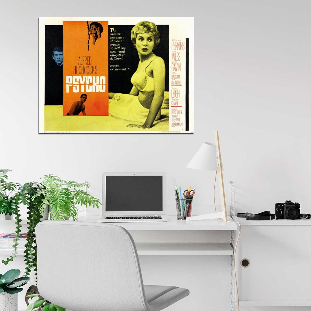 Psycho Retro Classic Movie Vintage Wall Art Print Poster