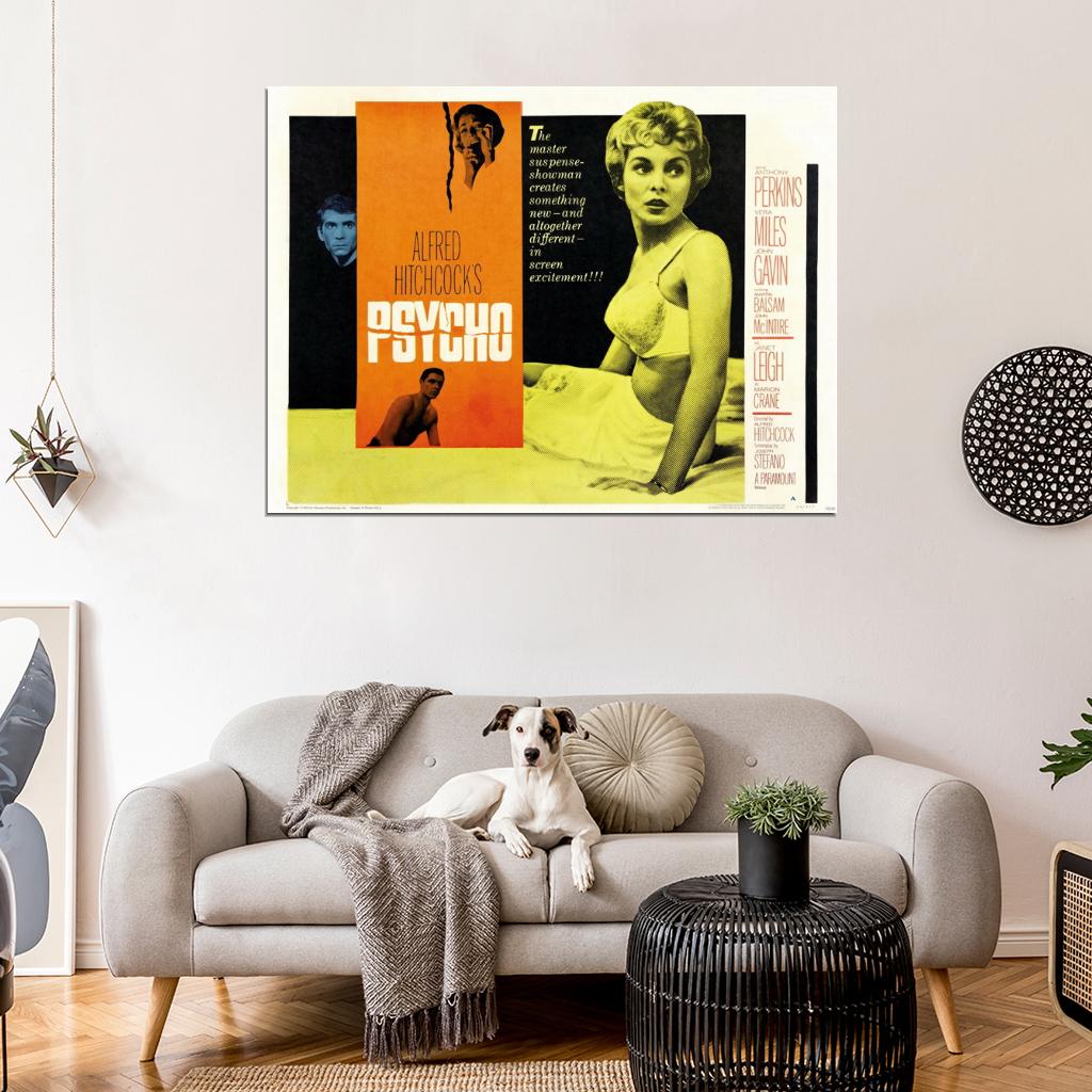 Psycho Retro Classic Movie Vintage Wall Art Print Poster