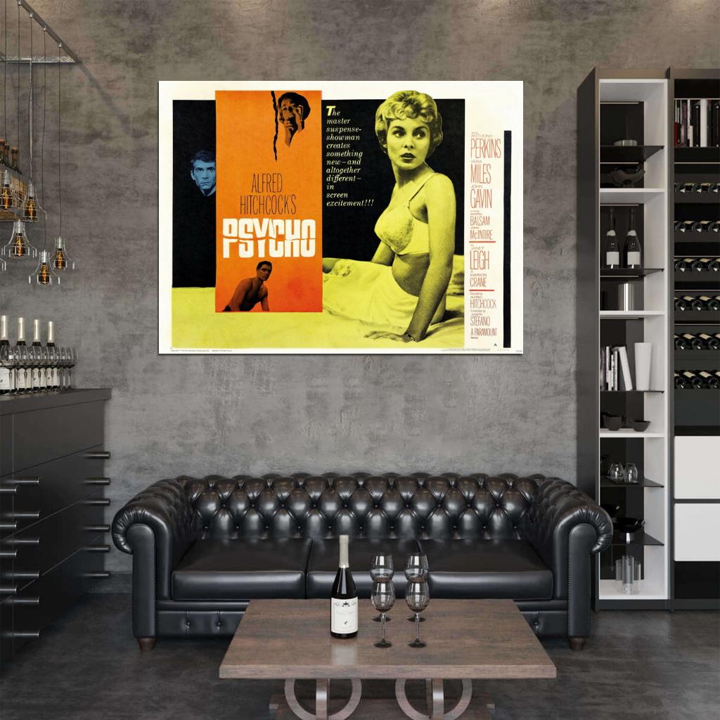 Psycho Retro Classic Movie Vintage Wall Art Print Poster