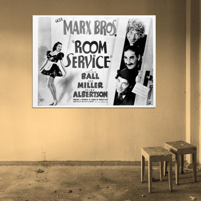 Room Service 1938 Retro Movie Vintage BW Wall Art Print Poster