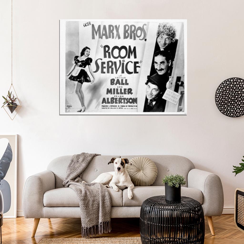 Room Service 1938 Retro Movie Vintage BW Wall Art Print Poster