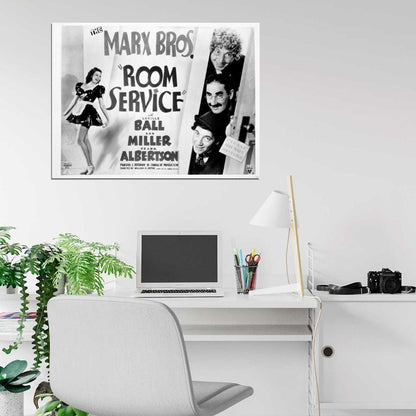 Room Service 1938 Retro Movie Vintage BW Wall Art Print Poster