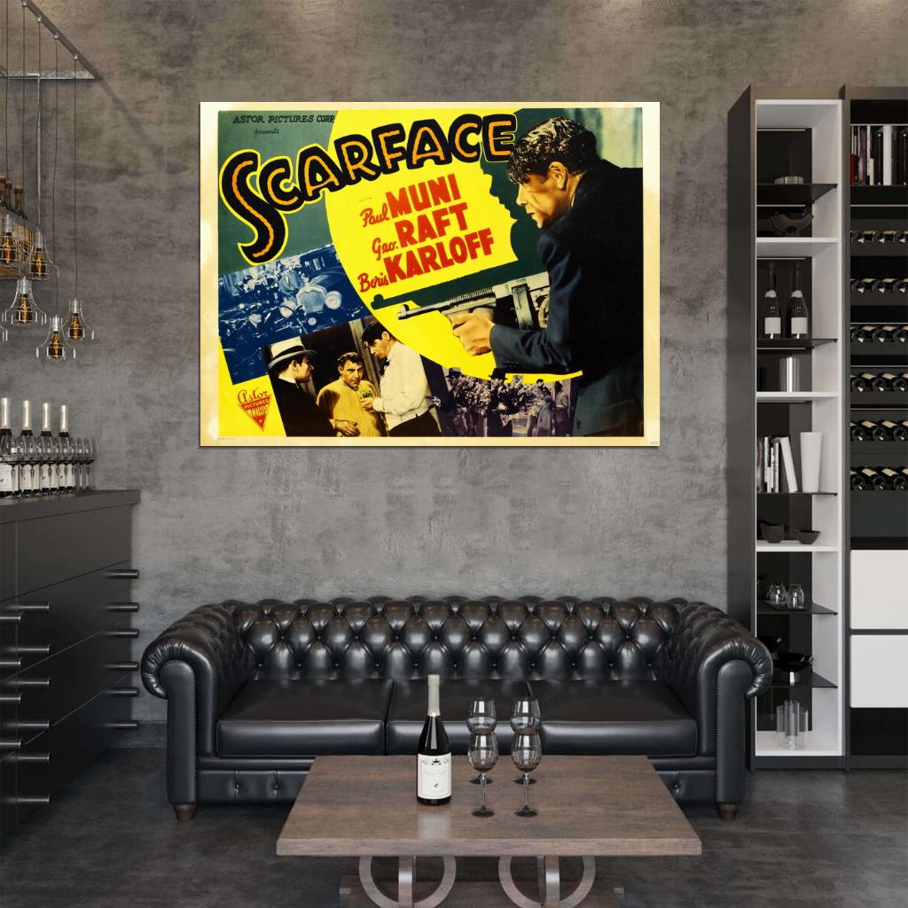 Scarface 1932 Retro Movie Classic Vintage Wall Art Print Poster