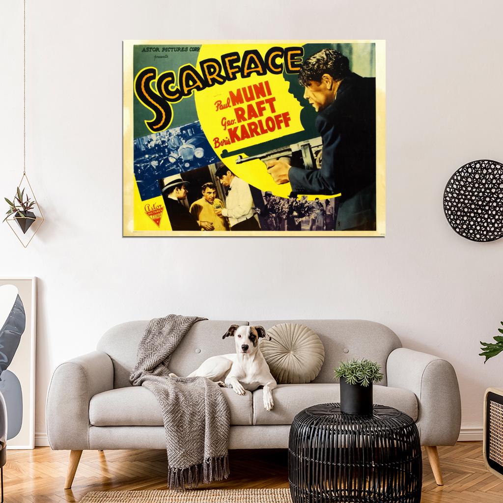 Scarface 1932 Retro Movie Classic Vintage Wall Art Print Poster