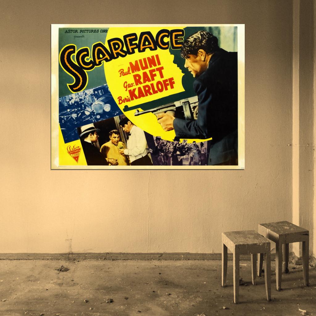 Scarface 1932 Retro Movie Classic Vintage Wall Art Print Poster