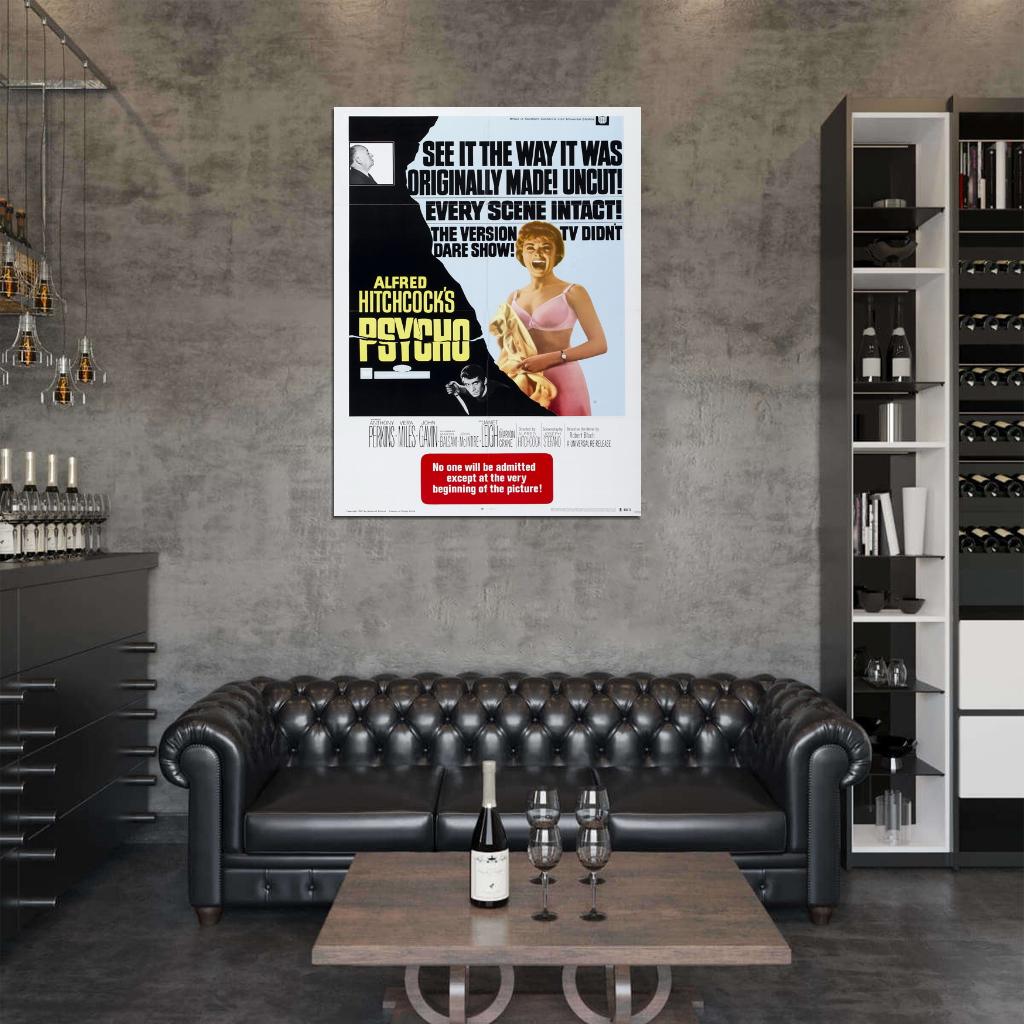 Psycho 1960 Retro Movie Vintage Wall Art Print Poster