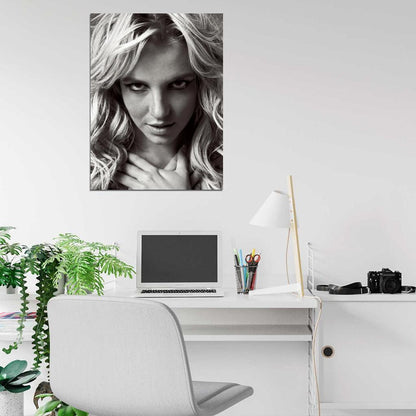 Britney Spears Music Singer Cool Portrait BW Wall Art Print Poster
